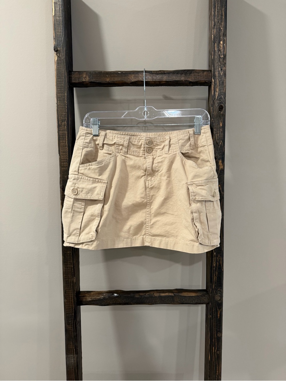 John Galt Khaki Cargo Mini Skirt